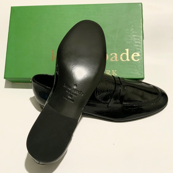KATE SPADE Genevieve Black Patent Leather Loafers Slip On Flats Casual Shoes 9 - Picture 9 of 10